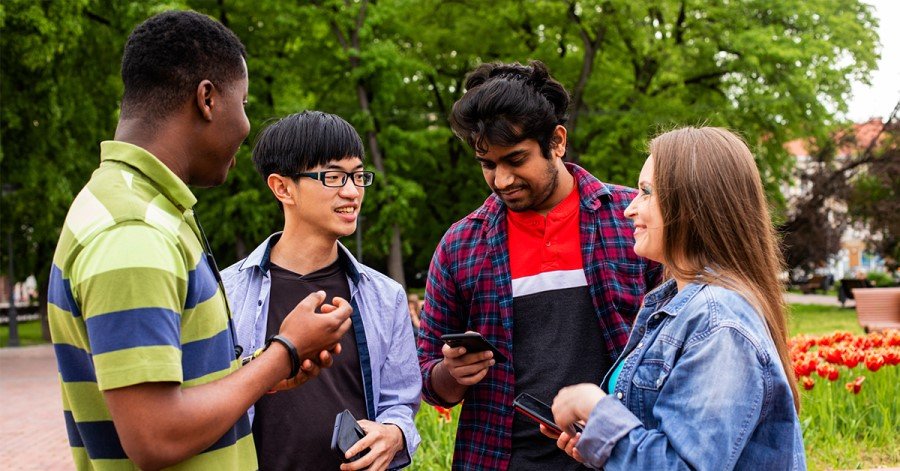 Students studying
